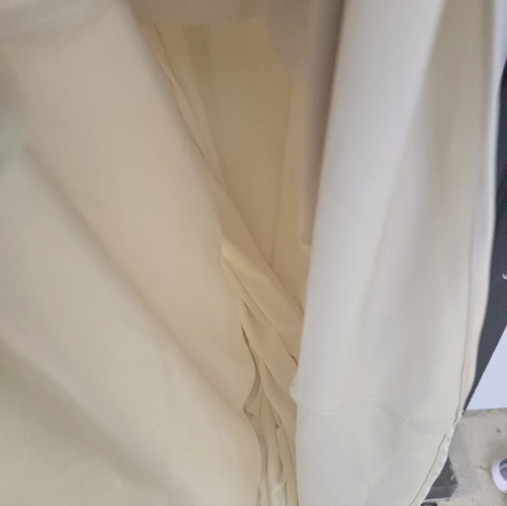 Morgan & Co Juniors' Halter-Neck Satin Slip Dress XL Cream Maxi Cocktail Bridal - Picture 11 of 15